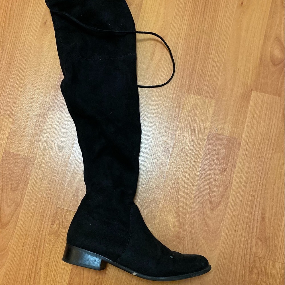 Over the knee black boots